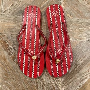 Tory Burch Flip Flops - Like new!